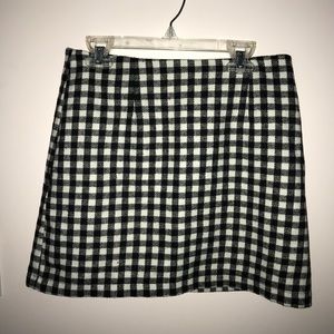 Black and white checkered skirt